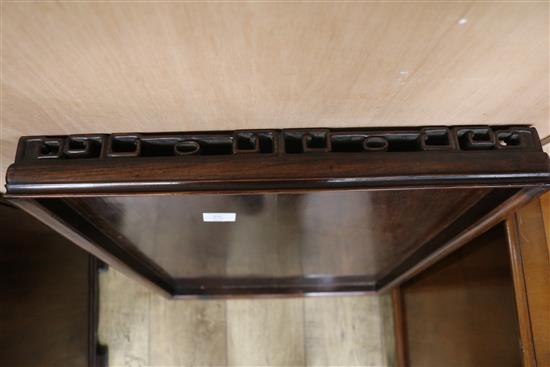 A Chinese rosewood tray top, W.54cm